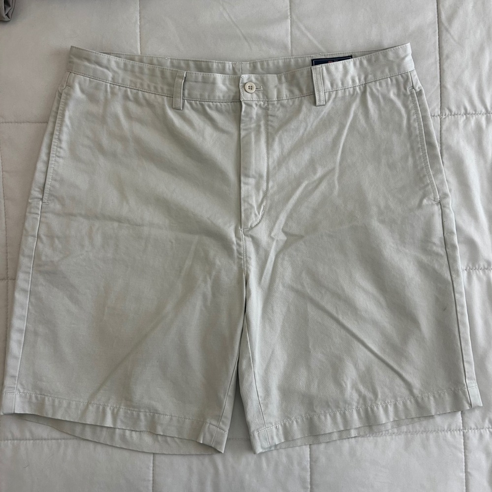 Vineyard Vines Breaker Shorts Mens 38 Stone Khaki Cotton Twill Chino Preppy